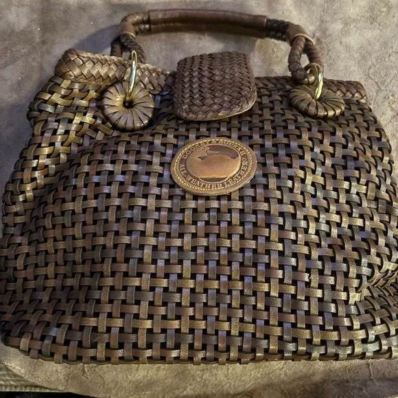 Brown Woven Leather Shoulder Bag - Picture 2 of 6